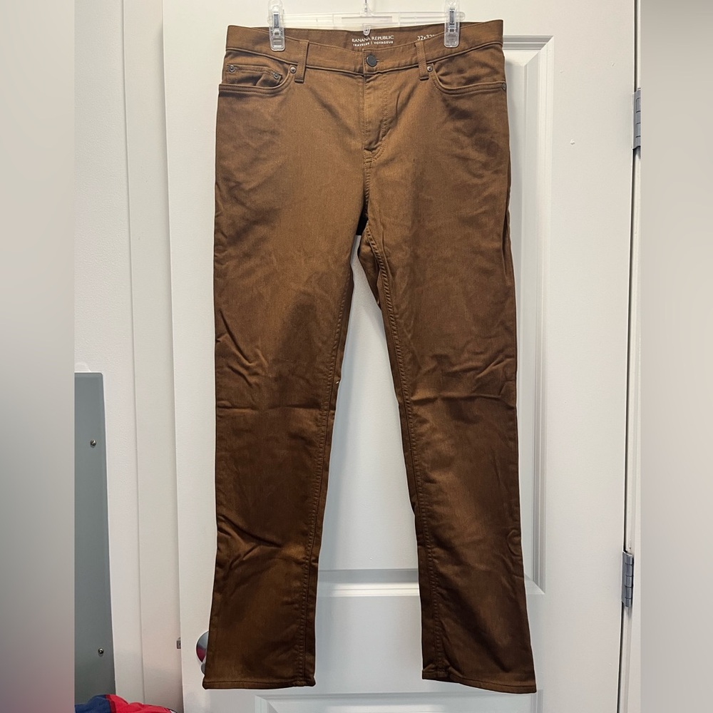 Banana Republic Traveler Slim Fit Pants - Brown